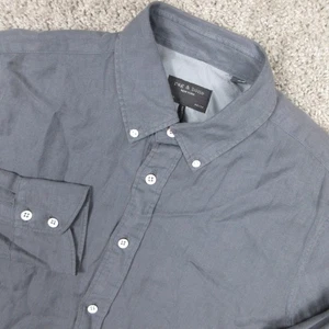 Rag & Bone Shirt Mens XS Gray Solid Linen Blend Lightweight Vacation Button Up - Picture 1 of 8