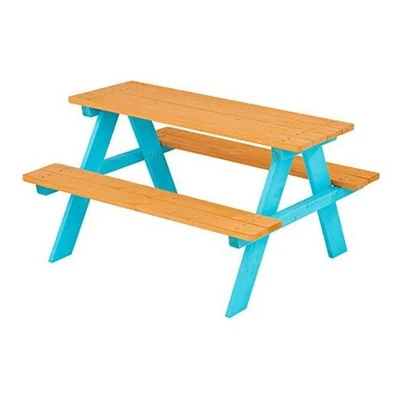  - Conjunto de mesa e cadeira de piquenique infantil ao ar livre de madeira -  - Imagem 1 de 4