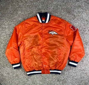 Starter Denver Broncos Satin Bomber Jacket Orange Men's Size 2XL - Picture 1 of 14
