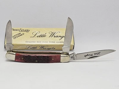 Vintage Frost Cutlery Japan Little Wrangler red pick bone pocket knife - Image 1 of 4