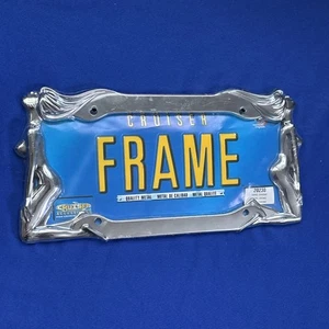 Nude/Naked Ladies Women Twin Girls Chrome Metal License Plate Frame made in USA - Picture 1 of 18