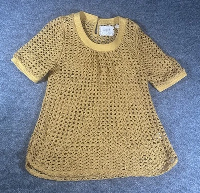 Blusa Angel Of The North amarilla crochet top para mujer mediana SS Anthropologie usada en excelente estado Foto 1 de 4