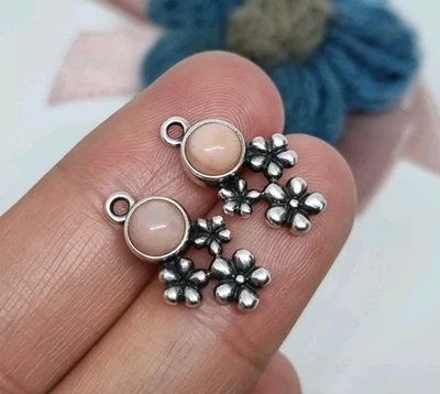 Genuine Pandora Pink Opal Flower Bouquet Compose Earrings 💕 925 ALE  RARE  - Image 1 of 4