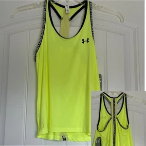 Camiseta sin mangas Under Armour UA Knockout Logo espalda cruzada amarilla rayos X para niña talla XL NUEVA CON ETIQUETAS - Imagen 1 de 7