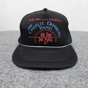 Vintage Charlie Daniels Band Hat Cap Snap Back Black Mesh Trucker Music Mens 90s - Picture 1 of 14