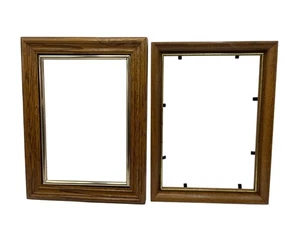 Set Of 2 Vintage Wooden Picture Frames 5x7 No Glass Rustic Decor C147 - Picture 1 of 6