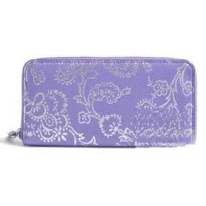 Cartera Continental Esencial Vera Bradley Nueva con Etiquetas Cotswolds Dalia púrpura plata - Imagen 1 de 14