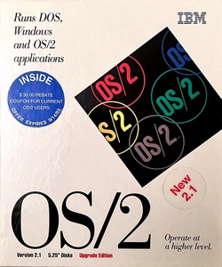 IBM OS/2 Version 2.1 Runs Dos, Windows and OS/2 apps. 5.25 disk Upgrade Edition - Picture 1 of 9