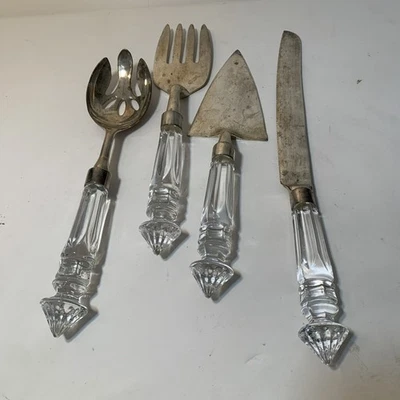 Juego de servir Shannon Crystal de Godinger Versailles 4 piezas con mango de cristal Foto 1 de 4