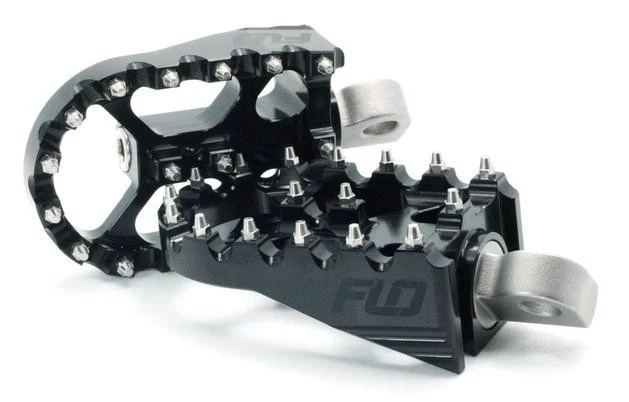Flo V2 MX Style Footpegs 黑色 Harley-Davidson 公头底座 — 第 1/1 张图片