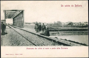 1905 - Bellaria - Panorama dei villini al mare e ponte della Ferrovia - Picture 1 of 1