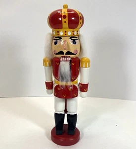 Vintage 12 inch Wooden Traditional King Nutcracker Hand Crafted Decorative - Picture 1 of 8