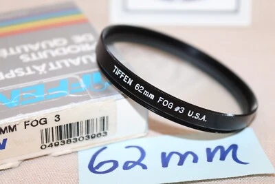 NEW Vtg Tiffen 62mm FOG 3 FILTER USA 62mm Fog #3 MEDIUM Grade Effect MINT - Image 1 of 4
