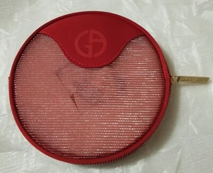 GIORGIO ARMANI Pochette Rossa Modello in Rete - Rotonda - 14 cm - NUOVA - Foto 1 di 5