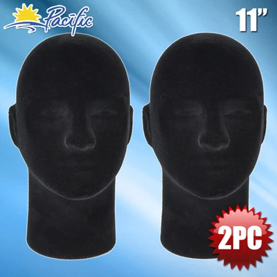 NEW Male FOAM black MANNEQUIN head display wig hat glasses 2pc - Image 1 of 3