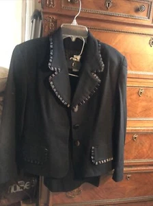 Rena Rossi Conjunto Traje Blazer y Falda Borde Satinado Talla Pequeña - Imagen 1 de 7