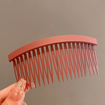 20 Teeth Inserted Comb Plastic Side Hair Clip Frosted Hair Comb Clip Solid Color - Image 1 of 4