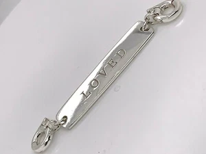 Nikki Lissoni D1216SL Two Lock Silver Plated "Loved" Bar Pendant RRP $69 - Picture 1 of 3