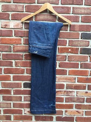 Earnest Sewn NYC Gemma 188 Wide Leg Flare Dark Blue Jeans Size 30 Foto 1 de 4