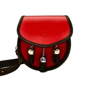 Nixey 1834 Classic Collection Red 100% Leather Sporran Handbag Purse - Picture 1 of 3