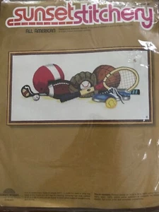 NIP Vintage Sunset Stitchery “All American” Embroidery Kit #2601 Sports - Picture 1 of 2