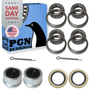 L44643/10, 1" Axles Trailer Wheel Hub Bearings Kit Seal + Pin + Dust Cover - Picture 1 of 8