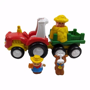 2007 Fisher Price Little People Tow n Pull Traktor mit Bauern- und Kuhfiguren - Bild 1 von 6
