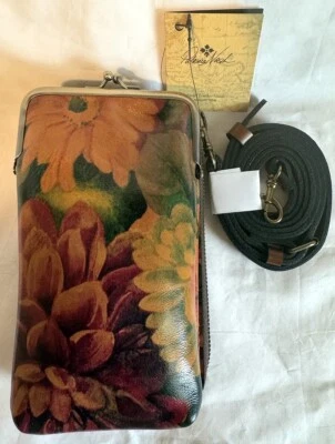 Patricia Nash Pertina Frame Crossbody Pouch Wallet Kisslock Zip RFID-Blocking - Image 1 of 4