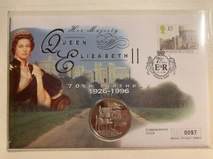 Her Majesty Queen Elizabeth I 70th Birthday Limited Edition Silver Proof Cover - Picture 1 of 5
