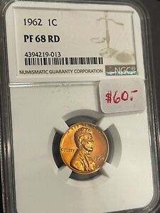 1962 Proof Lincoln Memorial One Cent NGC PF 68 RD Deep Red No Reserve!!!