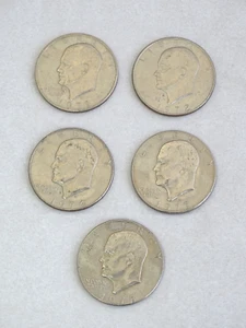 (5) Assorted Eisenhower Dollars / D Mint Mark 1971, 1972, 1974, 1977, 1978 /fsds - Picture 1 of 22
