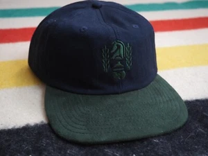 VTG 90s Wu Wear Tang Clan Rap Navy Blue Green Logo Band Snapback Hat Cap OSFM - Picture 1 of 7