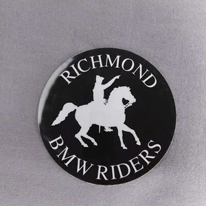 Richmond VA Virginia BMW Riders Biker Motorcycle Cyclist 3" B&W Round Decal - Picture 1 of 2