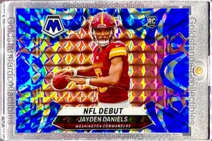 Jayden Daniels RARE ROOKIE BLUE REFRACTOR PRIZM INVESTMENT SSP MOSAIC ROY MINT - Picture 1 of 6