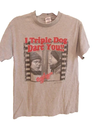 Camiseta Gráfica A Christmas Story "I Triple Dog Dare You" Adulto Talla S Gris Foto 1 de 4