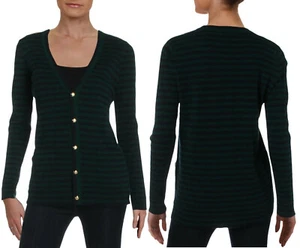 NWT $245 Lauren Ralph Lauren Cashmere Striped Button Up Cardigan Size S - Picture 1 of 10