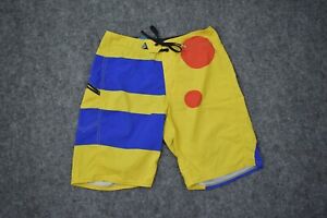 Volcom Swim Trunks Mens 31 Yellow Blue Board Shorts Bathing Suit Beach Mens