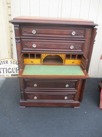 64330  Antique Victorian Side Lock with Desk RARE FIND Cover