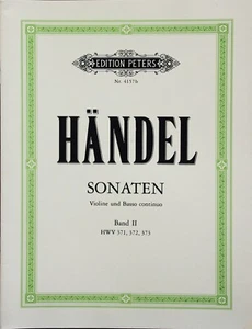 Handel Sonatas for violin and piano (basso) band 2 HWV 371,372,373. Peters 4157b - Picture 1 of 2