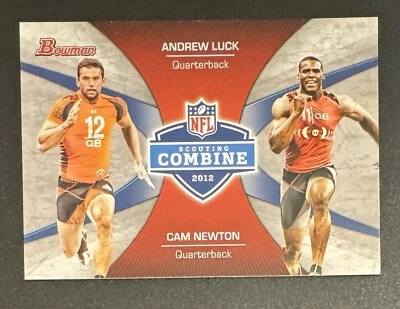 Andrew Luck & Cam Newton 2012 Bowman Scouting Combine ROOKIE #CC-LN  - Image 1 of 2