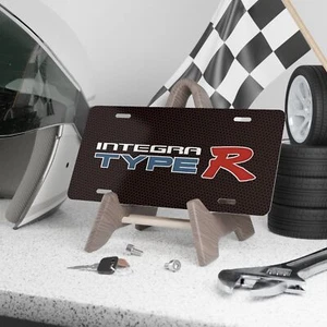 Compatible para Integra Tipo R Diseño de Malla Negra y Roja Tocador Frontal Placa de Licencia - Imagen 1 de 7
