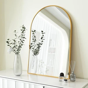 24"X36" Arched Wall Mounted Mirror - Black Aluminum Alloy Frame - Picture 1 of 12