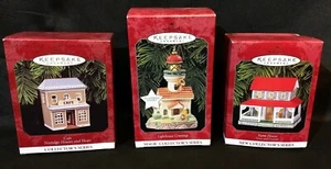 Christmas Hallmark Keepsake Ornaments Cafe Lighthouse Greetings Farm House LOT 3 - Picture 1 of 8