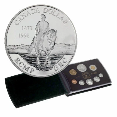 1998 Canada 8-Coin Silver Proof Double Dollar Set RCMP Mounted Police New w/Box - Image 1 of 4