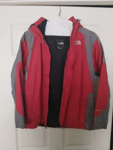 THE NORTH FACE rain coat WINDPROOF red ZIP JACKET SIZE Boys XL EUC Hyvent - Picture 1 of 5