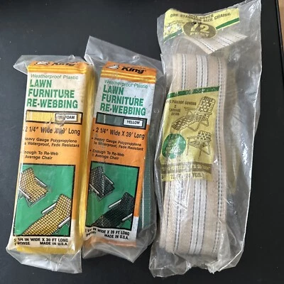 Correas para silla de césped Frost King & Wellington SIN USAR 1 paquete abierto amarillo, verde, tostado Foto 1 de 4