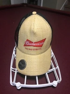 Budweiser Ball Cap Hat with Bottle Opener in Bill Adjustable - Picture 1 of 3