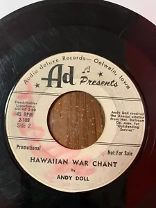1959 Andy Doll "The Butterfly/Hawaiian War Chant" 45 RPM 7" Record Promo Copy - Imagen 1 de 4