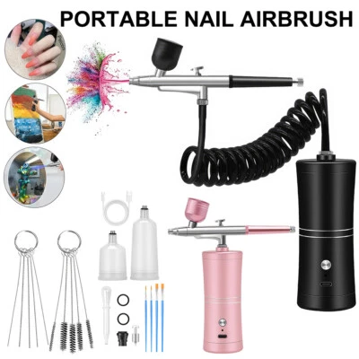 Portable Handheld Airbrush Kit Compressor Air Brush Spray Gun Paint USB Cordless - image 1 of 4