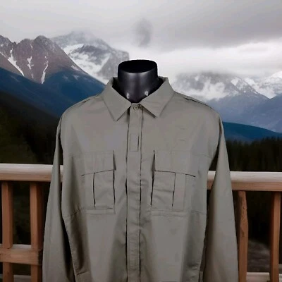 CAMISA AZUL Para Hombres 8731 TENX™ Manga Larga BDU Cremallera Frontal 3XL Plateada Tostada Nueva Sin Etiquetas Foto 1 de 4